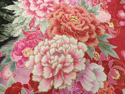 平和屋着物●豪華振袖　刺繍　舞桜　草花文　暈し染め　金糸　銀通し地　正絹　逸品　DABF7813ps