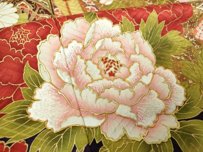平和屋着物●極上 ブライダルファッションデザイナー・桂由美 振袖 駒刺繍 松竹梅 御所車籬花文 暈し染め 金彩 正絹 逸品 DABF7816ps