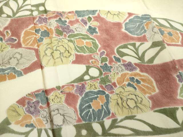 平和屋着物●訪問着　手描き　辻が花　桐　暈し染め　正絹　逸品　DABF7817ps