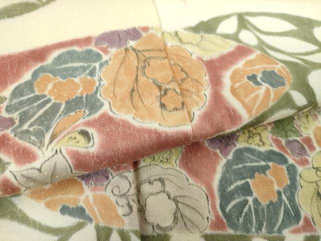 平和屋着物●訪問着　手描き　辻が花　桐　暈し染め　正絹　逸品　DABF7817ps
