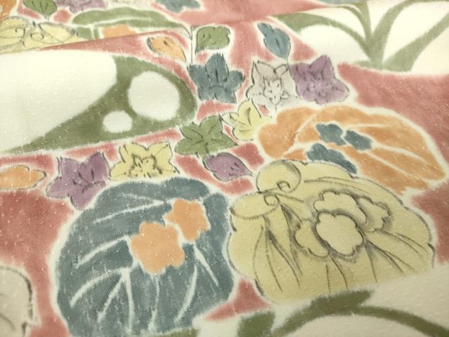 平和屋着物●訪問着　手描き　辻が花　桐　暈し染め　正絹　逸品　DABF7817ps