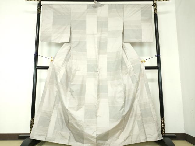 平和屋着物●本場大島紬　白大島　9マルキ　横段文　正絹　逸品　DABF7821ps