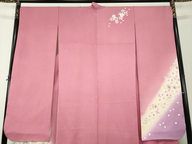 平和屋着物●豪華振袖　舞桜　暈し染め　正絹　逸品　DABF7822ps