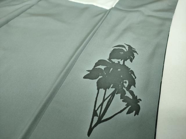 平和屋着物●日展作家　山本唯与志　レリーフ染　訪問着　枝花シルエット　暈し染め　正絹　逸品　DABF7823ps