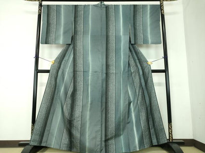 平和屋着物●本場染大島紬　変わり間道　正絹　逸品　DABF7829ps
