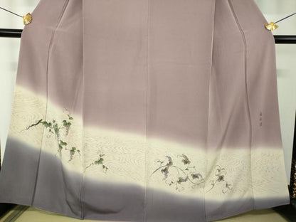 平和屋着物●豪華色留袖　作家物　手描き　葡萄蔦の葉文　暈し染め　正絹　逸品　DABF7831ps