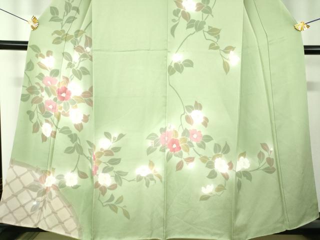 平和屋着物●訪問着　刺繍　籬枝花文　暈し染め　正絹　逸品　DABF7832ps