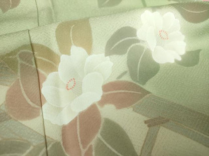 平和屋着物●訪問着　刺繍　籬枝花文　暈し染め　正絹　逸品　DABF7832ps