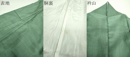 平和屋着物●上質な紬　色無地　薄青色　正絹　逸品　DABF7836ps