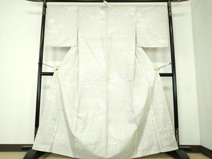 平和屋着物●本場大島紬　白大島　9マルキ　草葉文　正絹　逸品　未使用　DABF7839ps