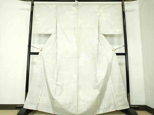 平和屋着物●本場大島紬　白大島　9マルキ　草葉文　正絹　逸品　未使用　DABF7839ps