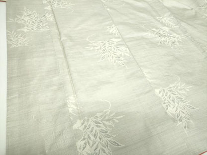 平和屋着物●本場大島紬　白大島　9マルキ　草葉文　正絹　逸品　未使用　DABF7839ps