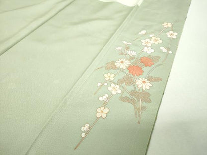 平和屋着物●訪問着　枝垂れ桜　花籠文　暈し染め　金彩　正絹　逸品　DABF7842ps