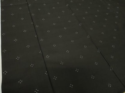 平和屋着物●上質な紬　十字絣　黒地　正絹　逸品　DABF7847ps