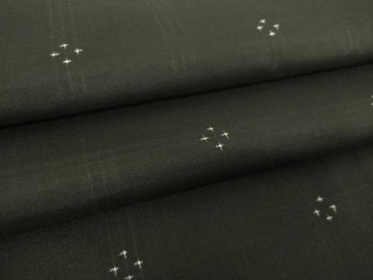 平和屋着物●上質な紬　十字絣　黒地　正絹　逸品　DABF7847ps
