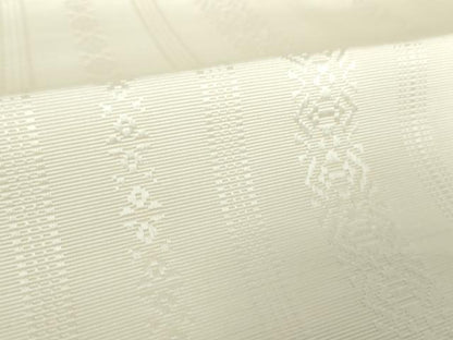 平和屋着物●本場筑前博多帯　八寸名古屋帯　献上　生成色　正絹　逸品　DABF7849ps