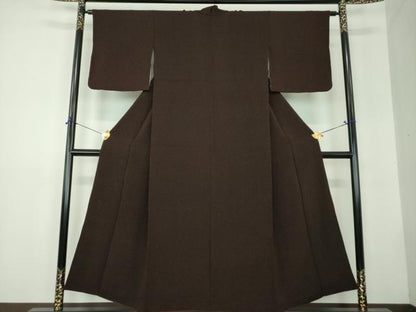 平和屋着物●江戸小紋　大小霰　黒地　鬼しぼ縮緬　正絹　逸品　DABF7851ps