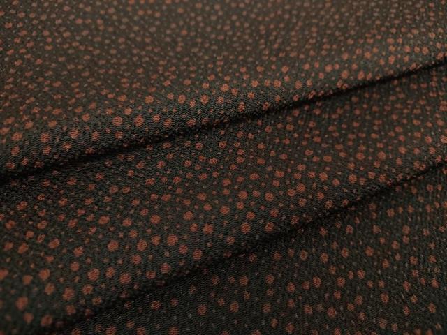 平和屋着物●江戸小紋　大小霰　黒地　鬼しぼ縮緬　正絹　逸品　DABF7851ps