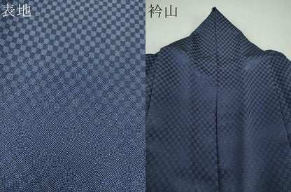平和屋着物●江戸小紋　作家物　市松文様　鮫小紋柄　正絹　逸品　DABF7856ps