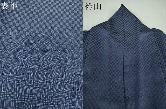 平和屋着物●江戸小紋　作家物　市松文様　鮫小紋柄　正絹　逸品　DABF7856ps