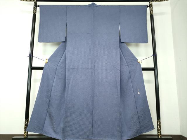 平和屋着物●江戸小紋　作家物　市松文様　鮫小紋柄　正絹　逸品　DABF7856ps