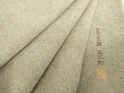 平和屋着物●伝統工芸士　関正三郎　江戸小紋　鮫小紋柄　鬼しぼ縮緬　正絹　逸品　DABF7861ps