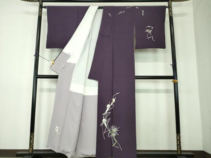 平和屋着物●本加賀友禅作家　松島由美　訪問着　カラー　枝花文　正絹　逸品　DABF7862ps