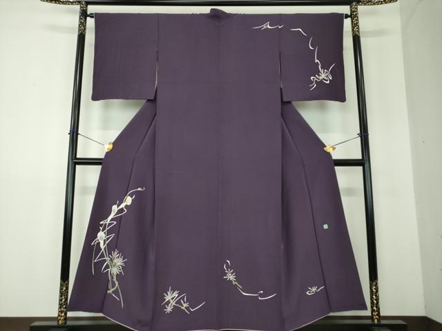 平和屋着物●本加賀友禅作家　松島由美　訪問着　カラー　枝花文　正絹　逸品　DABF7862ps