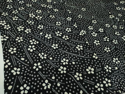 平和屋着物●訪問着　総絞り　枝垂れ花　黒地　正絹　逸品　DABF7864ps