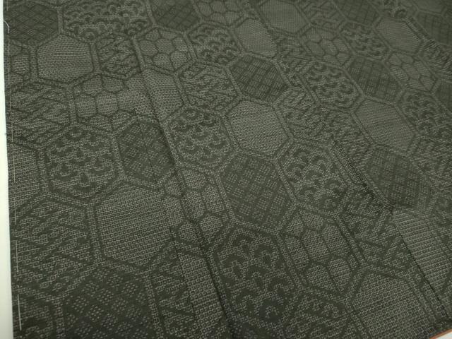 平和屋着物●結城紬　80亀甲　亀甲繋ぎ　正絹　逸品　未使用　DABF7866ps