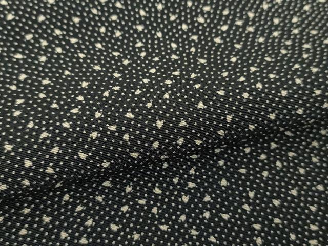 平和屋着物●江戸小紋　舞桜　黒地　正絹　逸品　DABF7867ps