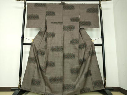 平和屋着物●本場大島紬　9マルキ　蜀江花文　正絹　逸品　DABF7870ps