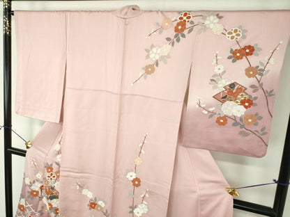 平和屋着物●訪問着　松皮菱花文　暈し染め　金彩　正絹　逸品　DABF7872ps