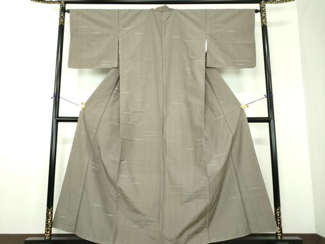 平和屋着物●上質な紬　横縞　正絹　逸品　未使用　DABF7879ps