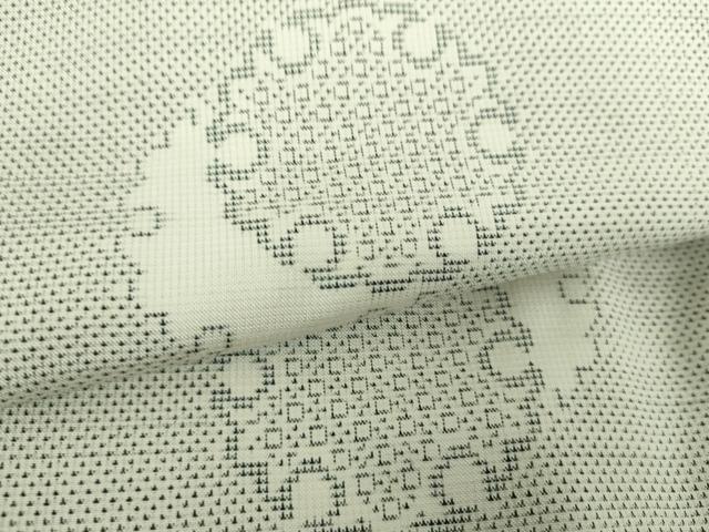 平和屋着物●本場大島紬　白大島　9マルキ　雪輪重ね　正絹　逸品　DABF7882ps