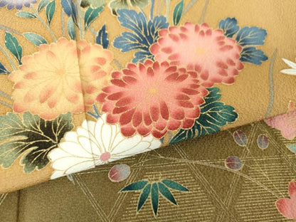 平和屋着物●訪問着　枝垂れ梅　籬花文　暈し染め　金彩　正絹　逸品　DABF7884ps