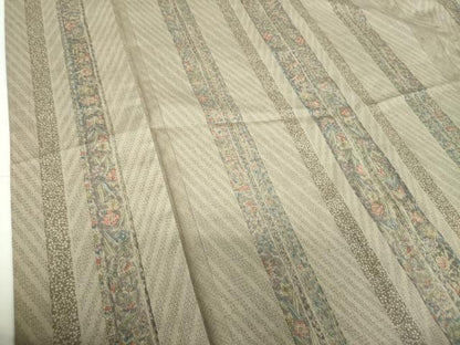 平和屋着物●結城紬　100亀甲　舞蝶花鳥間道　正絹　逸品　DABF7891ps