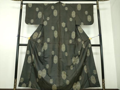 平和屋着物●本場大島紬　割り込み絣　地空　抽象文様　正絹　逸品　DABF7893ps