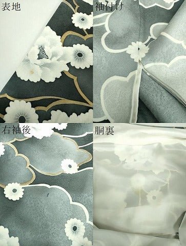 平和屋着物●訪問着　作家物　牡丹文　暈し染め　金彩　鈴乃屋扱い　正絹　逸品　DABF7894ps