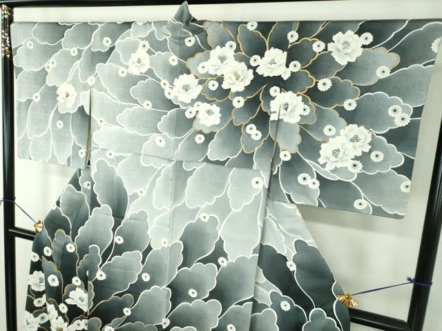 平和屋着物●訪問着　作家物　牡丹文　暈し染め　金彩　鈴乃屋扱い　正絹　逸品　DABF7894ps