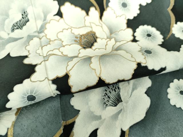平和屋着物●訪問着　作家物　牡丹文　暈し染め　金彩　鈴乃屋扱い　正絹　逸品　DABF7894ps