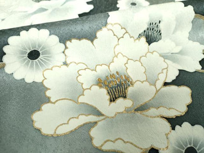 平和屋着物●訪問着　作家物　牡丹文　暈し染め　金彩　鈴乃屋扱い　正絹　逸品　DABF7894ps