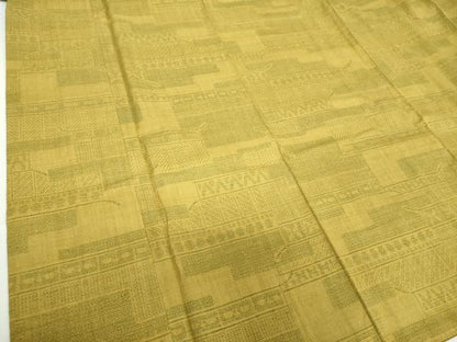 平和屋着物●本場結城紬　重要無形文化財　100亀甲　幾何学花文　正絹　逸品　DABF7896ps