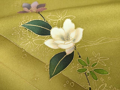 平和屋着物●訪問着　草花文　暈し染め　金彩　正絹　逸品　DABF7897ps