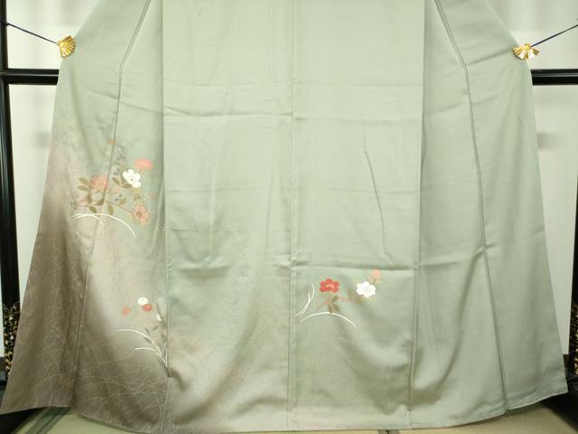 平和屋着物●訪問着　草花文　暈し染め　金彩　正絹　逸品　DABF7904ps