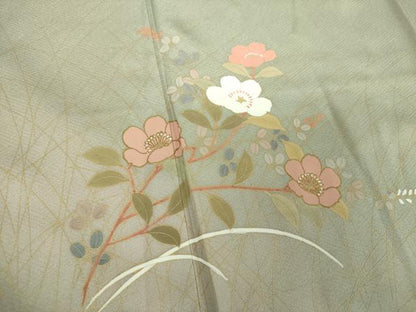 平和屋着物●訪問着　草花文　暈し染め　金彩　正絹　逸品　DABF7904ps