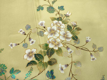 平和屋着物●訪問着　花唐草文　暈し染め　金銀彩　正絹　逸品　DABF7906ps