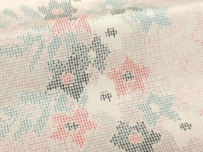 平和屋着物●上質な紬　草花間道　正絹　逸品　DABF7909ps