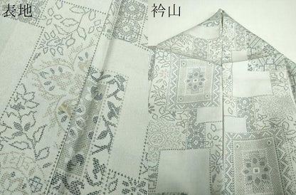 平和屋着物●本場染大島紬　色紙重ね花文　正絹　逸品　DABF7910ps
