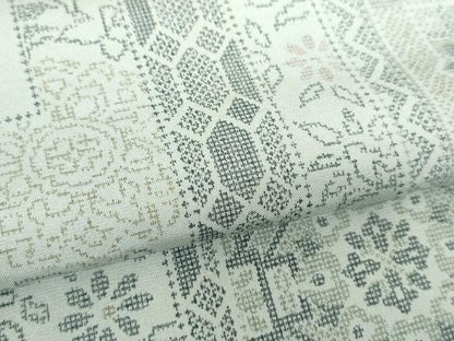 平和屋着物●本場染大島紬　色紙重ね花文　正絹　逸品　DABF7910ps